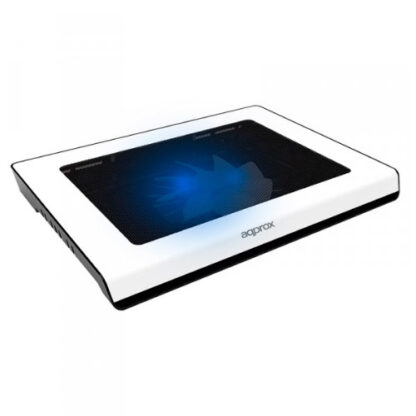 BASE REFRIGERADORA APPROX PARA PORTATILES DE HASTA 15.6" CON 1 VENTILADOR 14CM  Y 2 LEDS COLOR BLANCO APPNBC06W