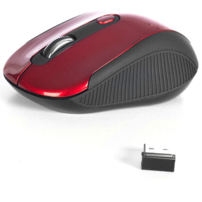 MOUSE OPTICO WIRELESS NGS HAZE 800/1600DPI 2.4GHz NANO RECEPTOR USB COLOR ROJO