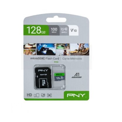 MEMORIA SD MICRO 128GB  PNY Elite micro SDXC UHS-I Clase 10 100Mb/S + ADAPTADOR SD      P-SDU128V11100EL-GE