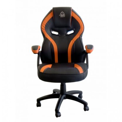 SILLA GAMER KEEP OUT XS200 NEGRA CON DETALLE NARANJA ESPUMA DE ALTA DENSIDAD REPOSABRAZOS FIJOS