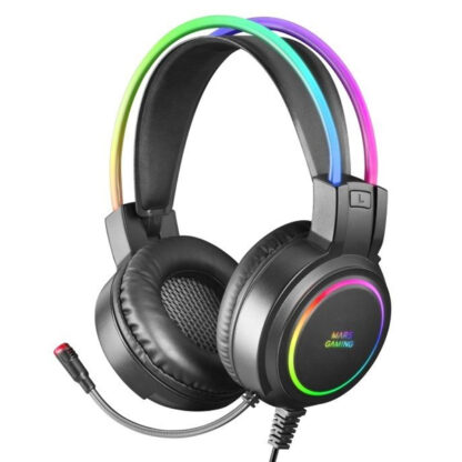 HEADSET MARS GAMING MHRGB BLACK JACK 3.5mm ILUMINACION 360º CHROMA SONIDO ULTRA-BASS 3D MICRO ABATIBLE CON CANCELACION DE RUIDO