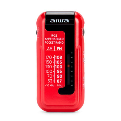 RADIO FORMATO MINI AIWA R-22RD AM/FM HYPERBASS COLOR ROJO