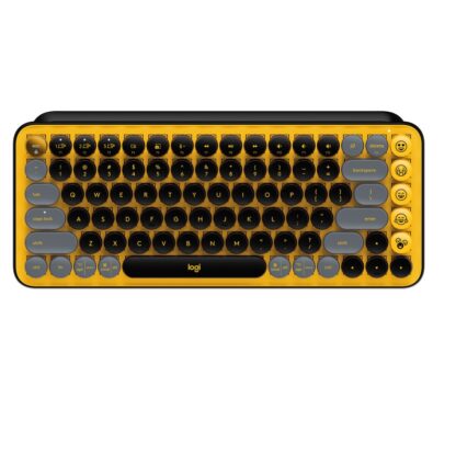 TECLADO MECANICO LOGITECH POP KEYS WIRELESS CON EMOJIS COLOR BLAST YELLOW P/N:920-010728