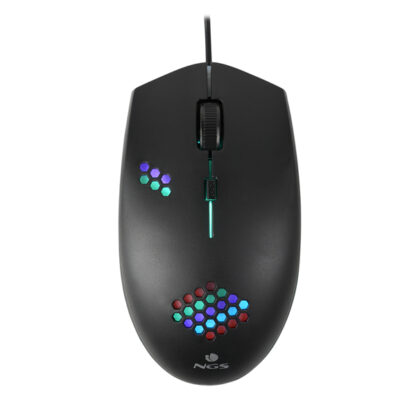 MOUSE NGS GAMING GMX-120 800/1200DPI EFECTOS LUMINOSOS 7 COLORES USB COLOR NEGRO