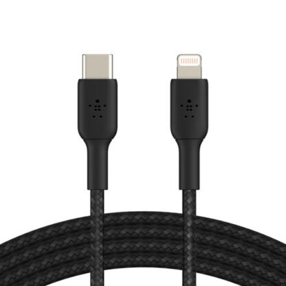 CABLE BELKIN CAA004BT1MBK USB-C A LIGHTNING TRENZADO BOOST CHARGE 1m COLOR NEGRO