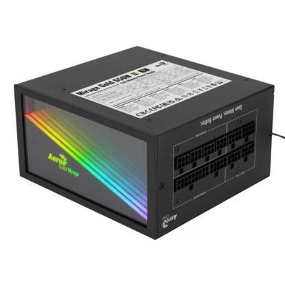 FUENTE ALIMENTACION AEROCOOL MIRAGE 650W MODULAR CERTIFICADO 80 PLUS GOLD PFC ACTIVO, VENT. 12x12cm ULTRA SILENCIOSO HASWELL RGB INFINITE MIRROR