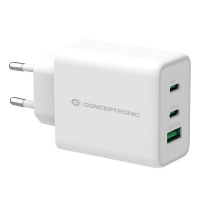 CARGADOR DE PARED QUICK CHARGE 3.0   PD  2 PUERTO USB-C  1 PUERTO USB-A CONCEPTRONIC ALTHEA 65W