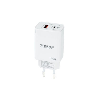 CARGADOR DE PARED TOOQ TQWC-GANQCPD45WT USB-C PD + USB-A QC 45W BLANCO