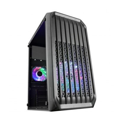 CAJA MICROATX COMPACTA MARS GAMING MC-S2 BLACK FRONTAL CON VENTILADOR FRGB  VENTANA LATERAL SIN FUENTE DE ALIMENTACION