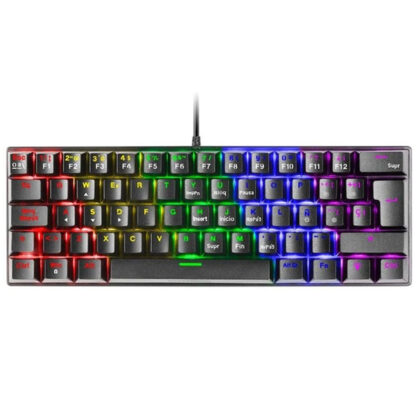 TECLADO MECANICO ULTRA COMPACTO MARS GAMING MK60 BLACK SWITCH AZUL PR DE 100Hz ANTI-GHOSTING AVANZADO ILUMINACION RGB