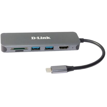 HUB USB C D-LINK A 2 USB3.0 +1 USB-C (DATA SYNC + POWER DELIVERY 60W) + 1 HDMI  4K+  LECTOR TARJETAS