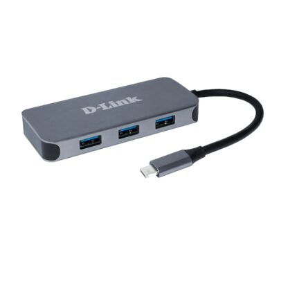 HUB USB C D-LINK A 3 USB3.0 +1 USB-C (DATA SYNC + POWER DELIVERY 60W) + 1 HDMI  4K + 1 RJ45 GIGA