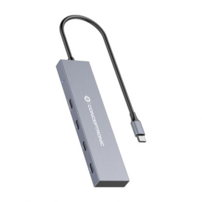 HUB USB 3.2 CONCEPTRONIC HUBBIES14G 4 PUERTOS USB-C 100W PD CARCASA DE ALUMINIO