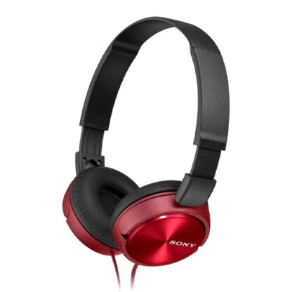 HEADSET SONY MDR-ZX310AP  COMPACTOS MICROFONO INTEGRADO CABLE 1.2m CONEXION JACK 3.5 CON CONTROL REMOTO COLOR ROJO