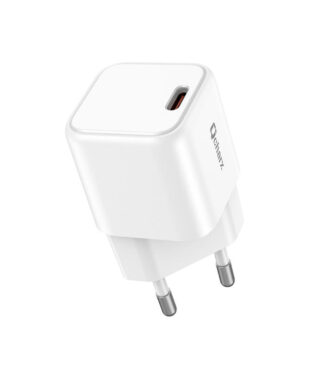 Qcharx Hera Cargador Mini 3A 20W 1 Puerto Tipo C Blanco Adaptado a Regletas