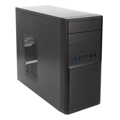 CAJA MICRO ATX UNYKA MATX DARK SHADOW CAJA NEGRA CON 2 BAHÍAS DE 5.1/4 CON FUENTE DE ALIMENTACION DE 300W 85% DE EFICIENCIA ENERGETICA