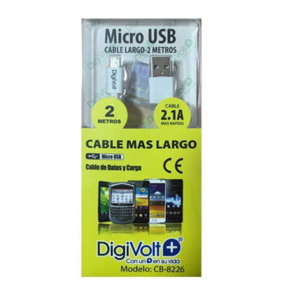 CABLE MICRO USB LARGO 2 METROS CB-8226