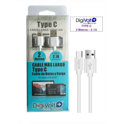 CABLE TYPE C 2 METROS MAS LARGO 3.0A CB-8247