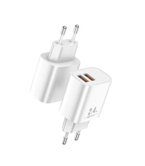 Qcharx Apolo Cargador 2,4A 2 Puertos 12W USB Blanco